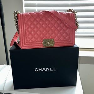 Boy bag REAL CHANEL Medium PINK EXCELLENT CONDITION WITH RECEIPT